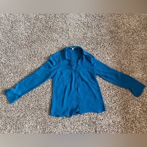 Express Teal Portofino Button-Up Blouse